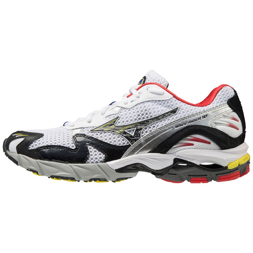 Mizuno Wave Rider 10 - Bayan Spor Ayakkabı - Beyaz/Siyah/Kırmızı Türkiye (XYVZJS-658)